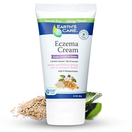 Earth’s Care Eczema Cream - Relieves Itch & Irritation, Colloidal Oatmeal & 9 Moisturizers - 2.4oz