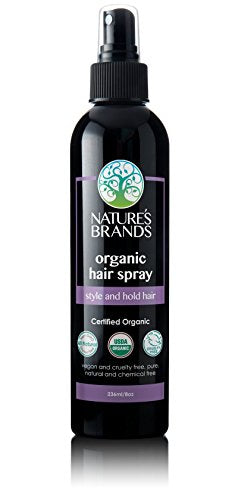 Nature's Brands Organic Hair Spray - Effective Hold, USDA Organic, Cruelty-Free - 8 Oz