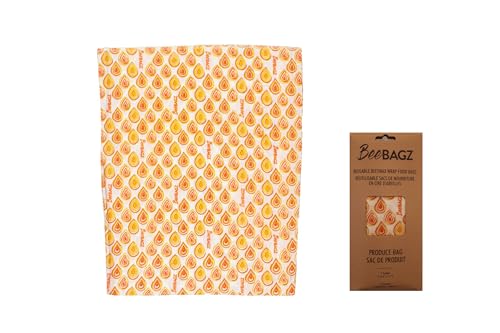 BeeBAGZ Beeswax Food Wrap Bag - Keeps Food Fresh, Reusable, Plastic-Free - 1 Large, 11" x 14"