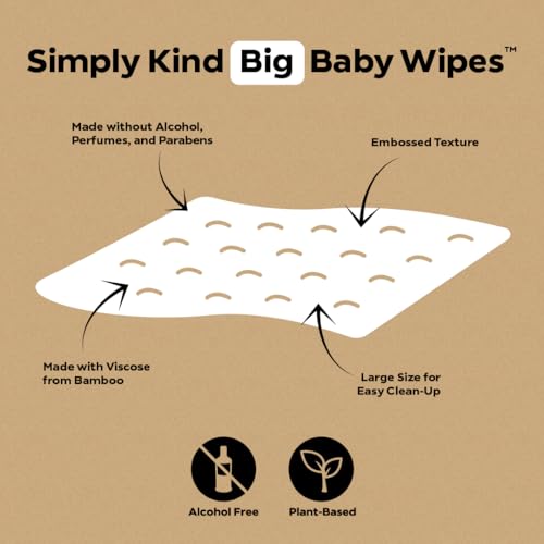 DYPER Size 3 Bamboo Baby Diapers & Big Wipes - Soft, Absorbent, Hypoallergenic, 96 Wipes