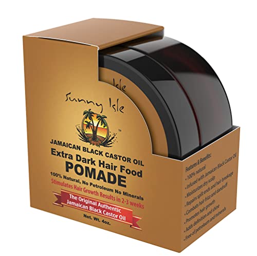 Sunny Isle Hair Pomade - Moisturizes Dry Scalp, Reduces Breakage, Infused with Castor Oil - 4oz