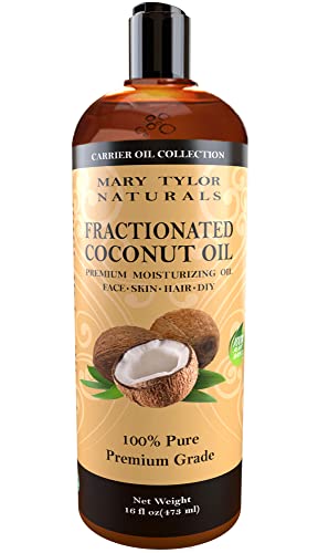 Mary Tylor Naturals Fractionated Coconut Oil - 100% Pure, Non-Greasy, Ideal for Hair & Skin - 16oz