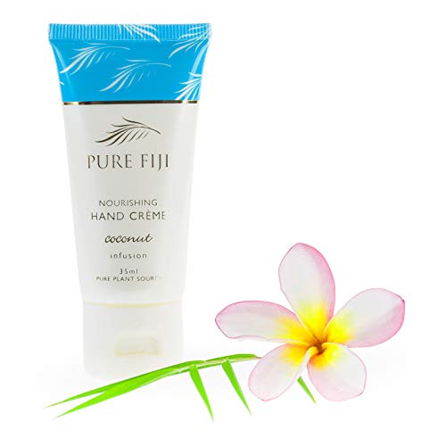 PURE FIJI Hand Cream - 24-Hour Moisture, Organic Coconut & Vitamin E, 1.2 oz