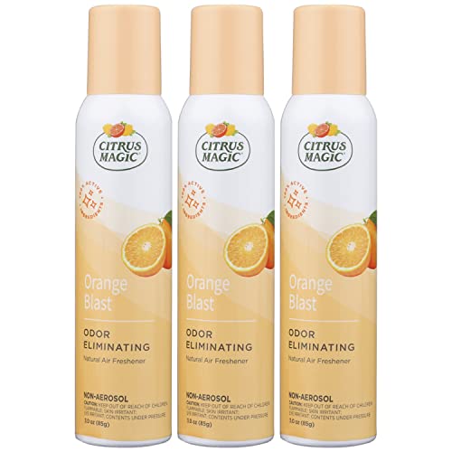 Citrus Magic Air Freshener Spray - Natural Odor Eliminator, Pet & Kid Safe - Orange Blast, 3oz Pack