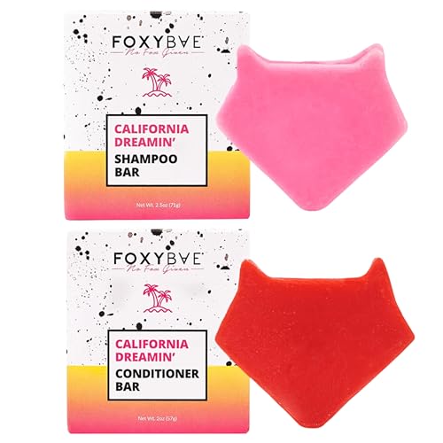 FoxyBae Shampoo & Conditioner Bar - Deep Hydration, Biotin & Rice Protein - 2-in-1 Hair Care