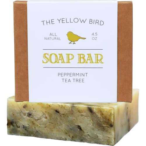 The Yellow Bird Essential Oil Soap - Refreshing Peppermint & Tea Tree for Sensitive Skin - 4oz