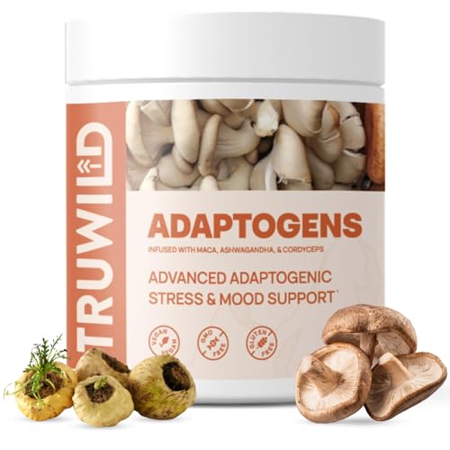 TruWild Mushroom Supplement - Boosts Energy & Immunity, All-Natural Formula - 60 Capsules