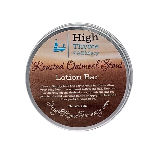 High Thyme FARMacy Roasted Oatmeal Stout Lotion Bar - Hydrating, Waterless, Travel-Friendly - 1.5oz