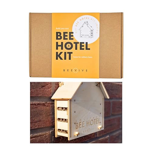 DIY Solitary Bee Hotel Kit - Create a Habitat for Wild Bees, Plastic-Free Wood - 190x215x70mm