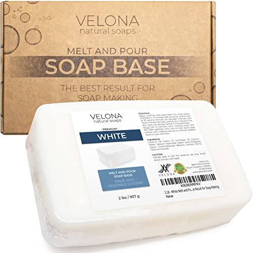 Velona White Melt & Pour Soap Base - Natural, Non-GMO, Moisturizing for Easy Soap Making - 2 LB