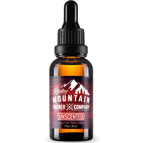 Rocky Mountain Barber Company Beard Oil - Unscented, Ultimate Styling Control - 1oz