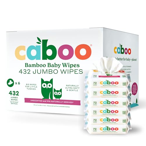 Caboo Tree Free Baby Wipes - Naturally Derived, Safe for Sensitive Skin, 432 Total Wipes