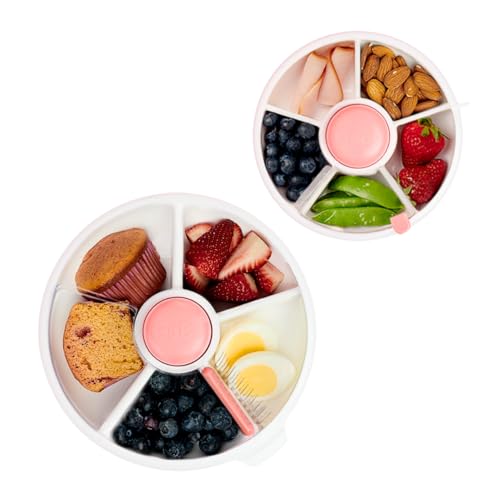 GoBe Kids Snack Spinner Bundle - 5 Compartment Reusable Container, BPA-Free, Dishwasher Safe