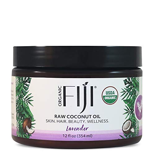 Organic Fiji Coconut Massage Oil - Deeply Moisturizing, Lavender Scent - 12 oz for All Ages