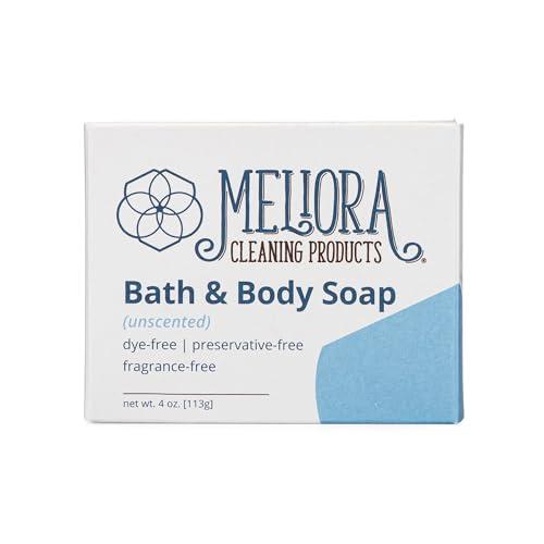 Meliora Cleaning Products Bar Soap - Vegan, Organic Ingredients, Plastic-Free Packaging - Unscented