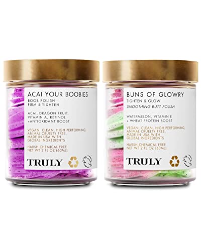 Truly Beauty Body Care Set - Firms & Smoothens Skin, Vegan & Cruelty-Free - 2 Scrubs