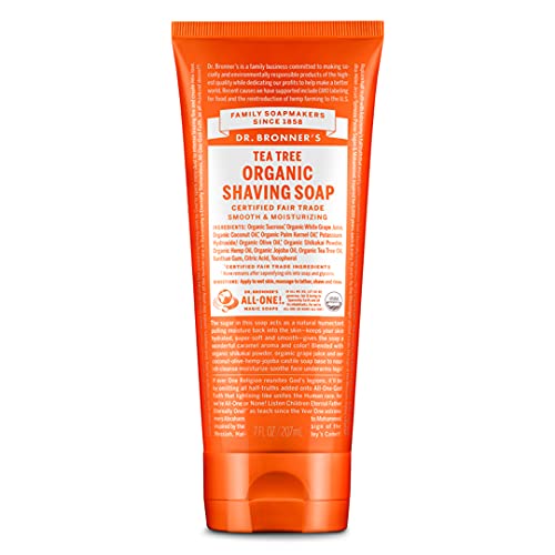 Dr. Bronner's Organic Shaving Soap - Nourishes & Hydrates, Fair Trade Ingredients - 7oz