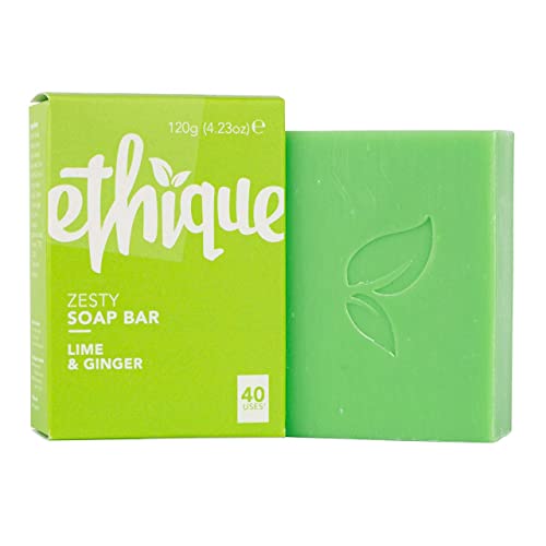 Ethique Essential Oil Soap Bar - Hydrating Lime & Ginger, Vegan & Cruelty-Free - 4.23 oz