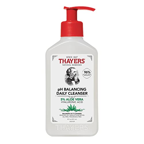 THAYERS pH Balancing Facial Cleanser - Hydrating Aloe Vera, Gentle for All Skin Types - 8 FL Oz