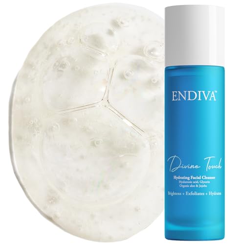 ENDIVA Face Cleanser - Hydrating with Hyaluronic Acid, Non-Drying, Vegan - 3.4 Fl Oz