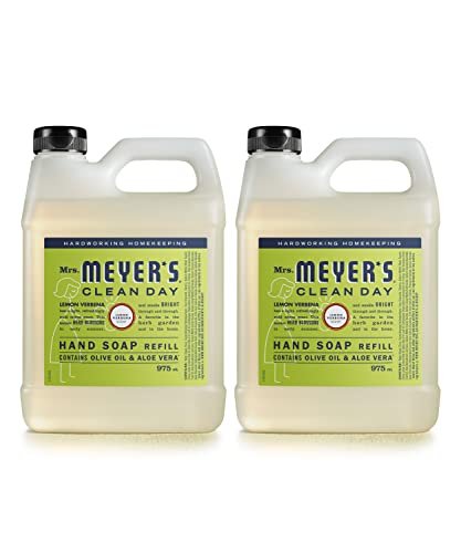 MRS. MEYER'S CLEAN DAY Hand Soap Refill - Moisturizing Essential Oils, Lemon Verbena - 33 Fl. Oz