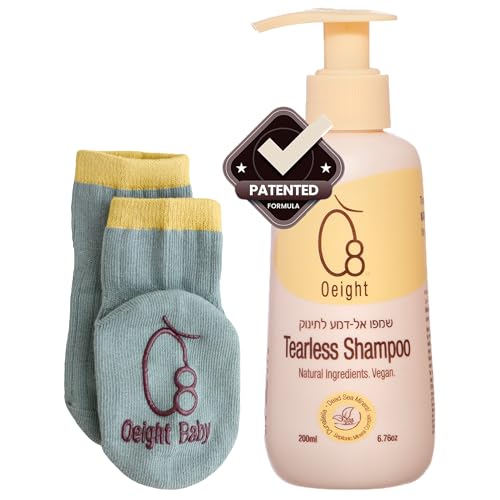 Oeight Baby Shampoo & Body Wash - Tearless Clean, Nourishing Botanicals - 220ml with Socks