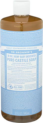 Dr. Bronner's Pure-Castile Soap - Organic Oils, 18-in-1 Uses for Sensitive Skin - 32oz