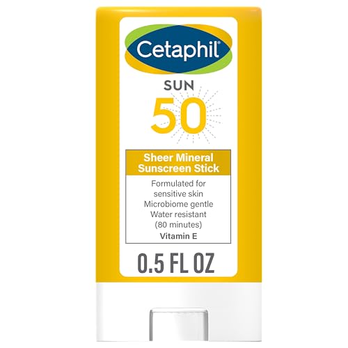 CETAPHIL Sheer Mineral Sunscreen Stick - Hydrates Sensitive Skin, Broad Spectrum SPF 50 - 0.5oz