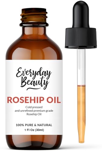 Rosehip Seed Oil - 100% Pure Cold Pressed for Face, Skin & Hair - 1 Fl Oz with Dropper