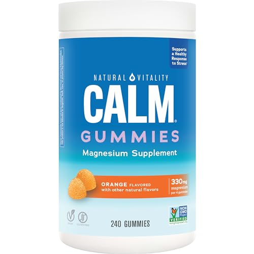 Natural Vitality Calm Magnesium Citrate Gummies - Stress Relief, Vegan & Non-GMO, Orange - 240 Count