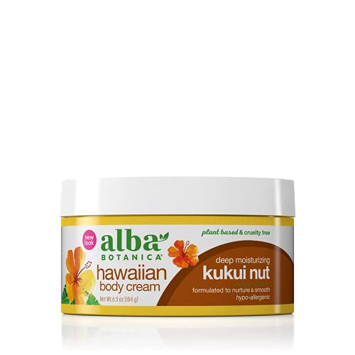 Alba Botanica Body Cream - Deep Moisturizing Kukui Nut, Plant-Based, Cruelty-Free - 6.5oz