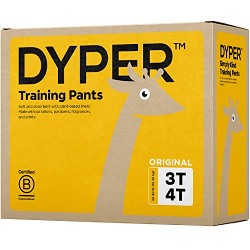 DYPER Toddler Potty Training Pants - Plant-Based, Hypoallergenic, Day & Night Use - 96 Count 3T-4T