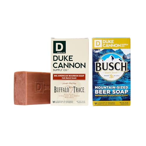 Duke Cannon Soap Set - Rugged Oak Barrel & Sandalwood Scents, Paraben-Free - 10oz Bars