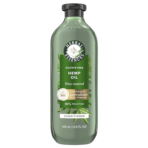 Herbal Essences Hemp + Aloe Conditioner - Hydrates, Frizz Control, Botanical Extracts - 13.5oz