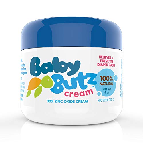 Baby Butz Diaper Rash Cream - Maximum Strength Zinc Oxide, Hypoallergenic, 4oz