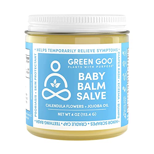 Green Goo Baby Balm - Soothing Moisturizer for Skin Irritations, Organic Ingredients - 4 Oz Jar