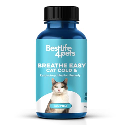 BestLife4Pets Cat Allergy Medicine - Natural Relief for Sneezing & Coughing - 400 Tasteless Pills