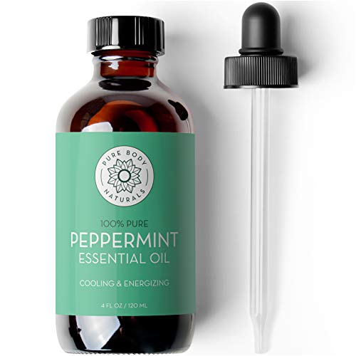 Pure Body Naturals Peppermint Essential Oil - Therapeutic Aroma for Relaxation & Focus - 4 Fl Oz