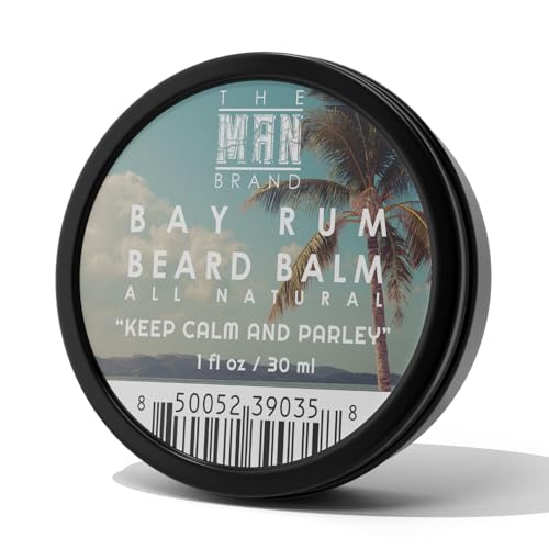 The Man Brand Bay Rum Beard Balm - Softens, Styles, Nourishes with Shea Butter & Beeswax - 1 oz