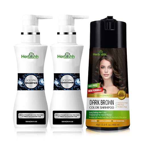 Herbishh Hair Care Bundle - Nourishing Color Shampoo & Ice Spa Set for Healthy, Vibrant Hair - 400ml