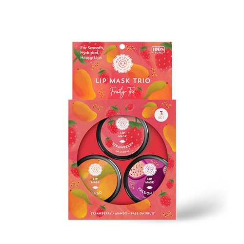 Overnight Lip Sleeping Masks Trio - Hydrating, Natural Ingredients, Fruity Scent - 3 Pack