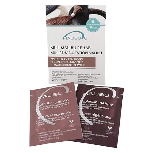 Malibu C Hair Extension Care - Prevents Breakage, Hydrating Formula, 2 Remedy Packets