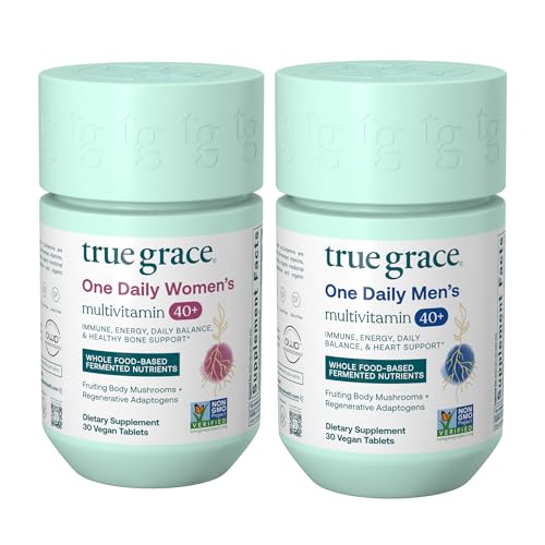 True Grace Multivitamin Bundle - Targeted Nutrients & Organic Mushroom Blend - 30 Vegan Tablets Each