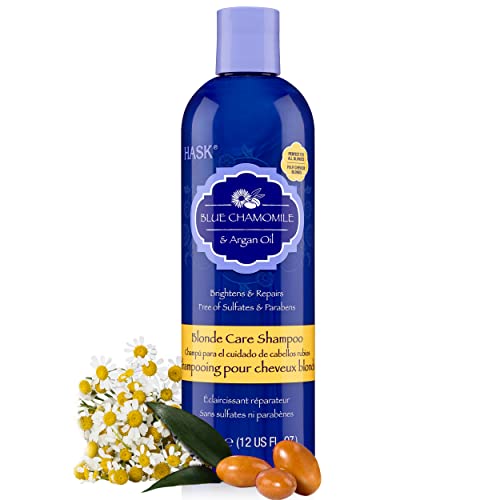 Hask Chamomile & Argan Oil Shampoo - Brightens, Hydrates, Tones Blonde Hair - 12oz