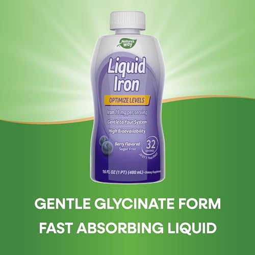 Nature's Way Liquid Iron - Restores Energy, Sugar-Free Berry Flavor, Gluten-Free - 16 Fl. Oz.