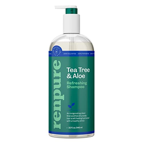 Renpure Tea Tree Shampoo - Cleanses & Soothes Dry Scalp, Hydrates Hair - 32 fl oz