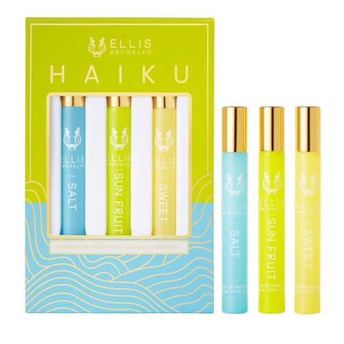 Ellis Brooklyn HAIKU Fragrance Trio - Sensual & Sweet Perfume Set, PETA Certified - 3x10ml