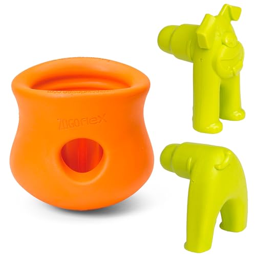 WEST PAW Dog Toy Puzzle - Engaging Treat Dispenser, FDA-Compliant, Non-Toxic - Large, Tangerine