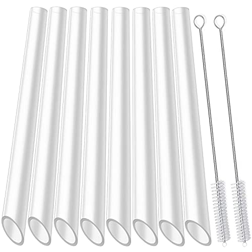 ALINK Reusable Boba Straw Set - Durable, BPA-Free, Ideal for Thick Drinks - 8 Straws + 2 Brushes