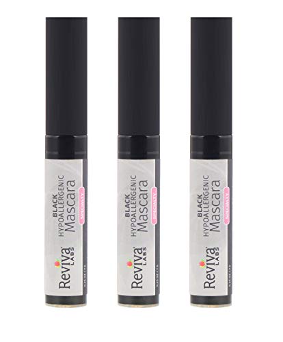 Reviva Labs HypoAllergenic Mascara - Volumizing, Smudge-Resistant, 3-Pack, Super Lash Black